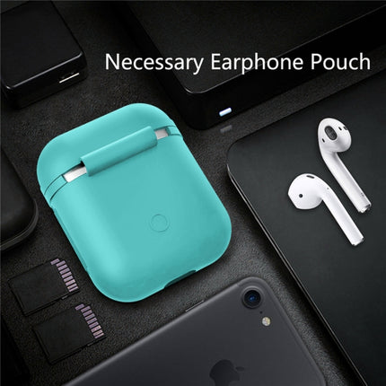 Portable Wireless Bluetooth Earphone Silicone Protective Box Anti-lost Dropproof Storage Bag for Apple AirPods 1/2(Earphone is not Included)(Mint Green)-garmade.com