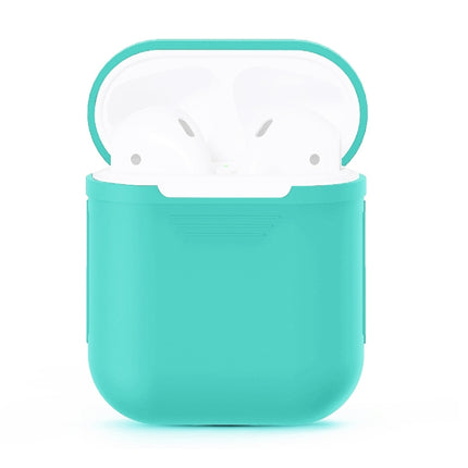 Portable Wireless Bluetooth Earphone Silicone Protective Box Anti-lost Dropproof Storage Bag for Apple AirPods 1/2(Earphone is not Included)(Mint Green)-garmade.com