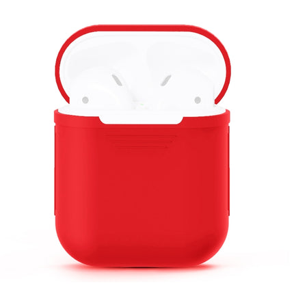 Portable Wireless Bluetooth Earphone Silicone Protective Box Anti-lost Dropproof Storage Bag for Apple AirPods 1/2 (Earphone is not Included)(Red)-garmade.com
