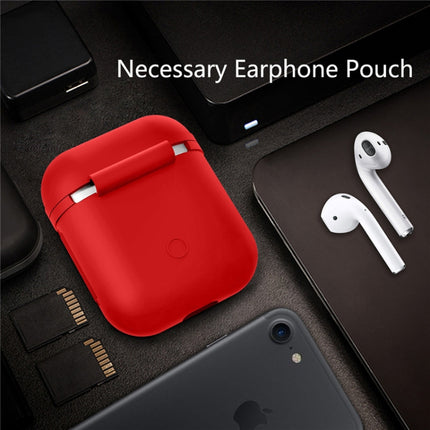 Portable Wireless Bluetooth Earphone Silicone Protective Box Anti-lost Dropproof Storage Bag for Apple AirPods 1/2 (Earphone is not Included)(Red)-garmade.com