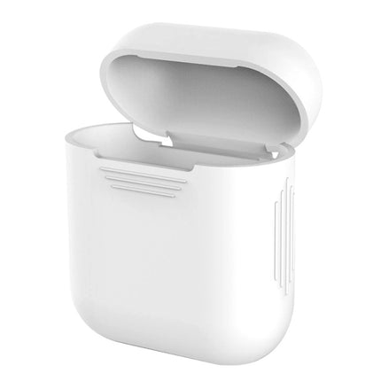 Portable Wireless Bluetooth Earphone Silicone Protective Box Anti-lost Dropproof Storage Bag for Apple AirPods 1/2(Earphone is not Included)(White)-garmade.com