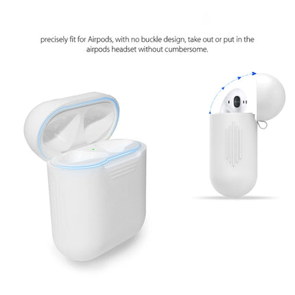 Portable Wireless Bluetooth Earphone Silicone Protective Box Anti-lost Dropproof Storage Bag for Apple AirPods 1/2(Earphone is not Included)(Fluorescent Green)-garmade.com