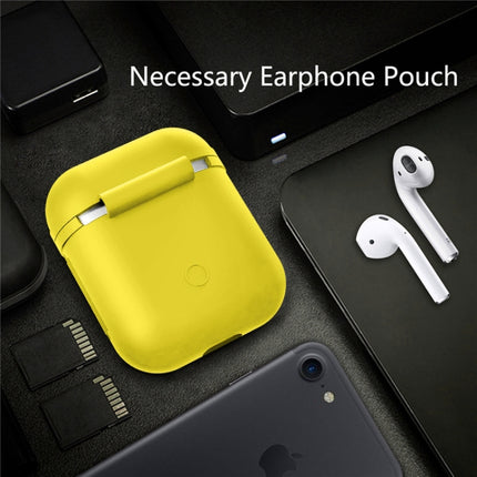 Portable Wireless Bluetooth Earphone Silicone Protective Box Anti-lost Dropproof Storage Bag for Apple AirPods 1/2(Earphone is not Included)(Yellow)-garmade.com