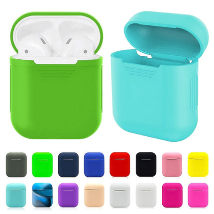 Portable Wireless Bluetooth Earphone Silicone Protective Box Anti-lost Dropproof Storage Bag for Apple AirPods 1/2(Earphone is not Included)(Transparent)-garmade.com