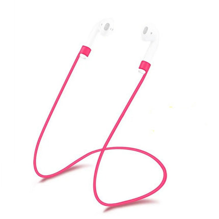Wireless Bluetooth Earphone Anti-lost Strap Silicone Unisex Headphones Anti-lost Line for Apple AirPods 1/2, Cable Length: 60cm(Magenta)-garmade.com