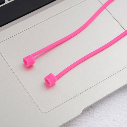 Wireless Bluetooth Earphone Anti-lost Strap Silicone Unisex Headphones Anti-lost Line for Apple AirPods 1/2, Cable Length: 60cm(Magenta)-garmade.com