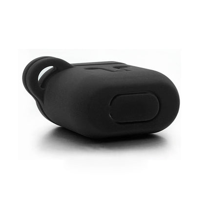Portable Wireless Bluetooth Earphone Silicone Protective Box Anti-lost Dropproof Storage Bag with Hook for Apple AirPods 1/2(Black)-garmade.com