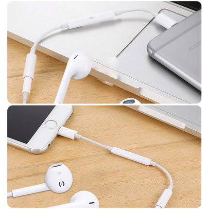 8 Pin Male to 3.5mm Female Headphone Jack Wire Control Bluetooth Audio Adapter, Support Music, Calls, Volume Control-garmade.com