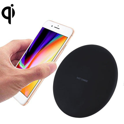 9V 1A / 5V 1A Universal Round Shape Qi Standard Fast Wireless Charger(Black)-garmade.com