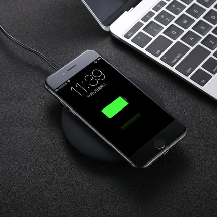 9V 1A / 5V 1A Universal Round Shape Qi Standard Fast Wireless Charger(Black)-garmade.com