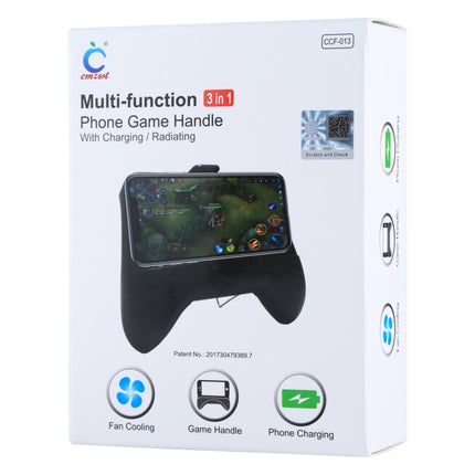 CCF-013 Multi-function 3 in 1 Phone Gamepad Holder Handle with Charging / Radiating, For iPhone, Galaxy, Huawei, Xiaomi, LG, HTC, Sony, Google and other Smartphones(Black)-garmade.com