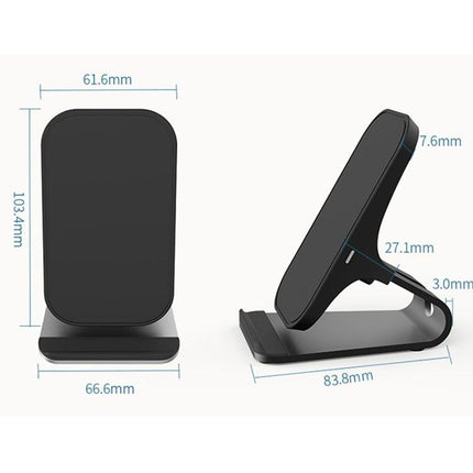 HAMTOD M5 15W Intelligent Dual Coil Design Qi Standard Holder Wireless Charger with Indicator Light, Support Fast Charging(Black)-garmade.com