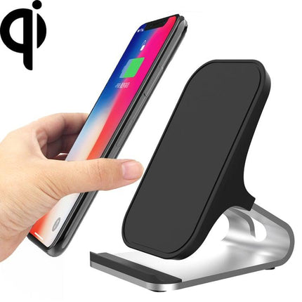 HAMTOD M5 15W Intelligent Dual Coil Design Qi Standard Holder Wireless Charger with Indicator Light, Support Fast Charging(Silver)-garmade.com