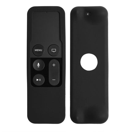 For Apple TV 4th Siri Remote Controller Shockproof Silicone Protective Case Pouch(Black)-garmade.com