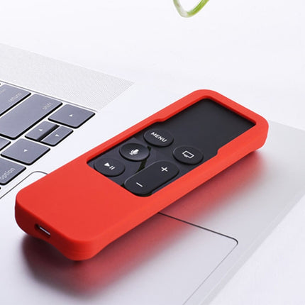 For Apple TV 4th Siri Remote Controller Shockproof Silicone Protective Case Pouch(Red)-garmade.com