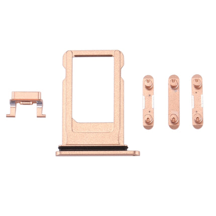 Card Tray + Volume Control Key + Power Button + Mute Switch Vibrator Key for iPhone 8 (Gold)-garmade.com