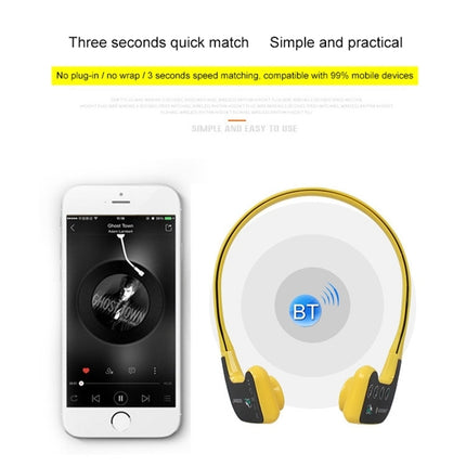Bone Conduction Headphone Swimming Teaching Bluetooth Headphone(Black)-garmade.com