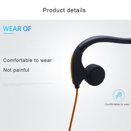 Rear Hanging Wire-Controlled Bone Conduction Outdoor Sports Headphone(Orange)-garmade.com
