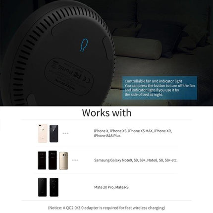 NILLKIN Power Flash Aramid Fiber Qi Standard Wireless Charger Charging Pad (Black)-garmade.com