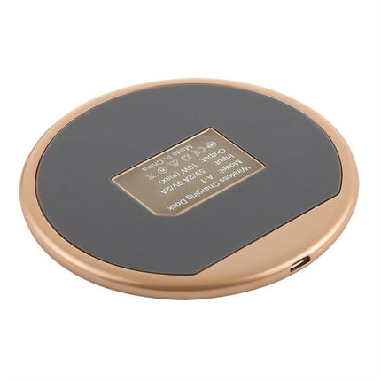 A-1 Round Shape Intelligent Qi Standard Wireless Charger, Support Fast Charging(Black+Gold)-garmade.com