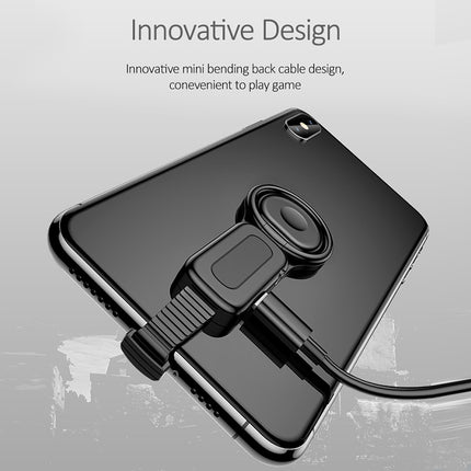 LXS08 8 Pin to 8 Pin + 3.5mm Audio Plug Ring Holder Fast Charging Adapter(Black)-garmade.com