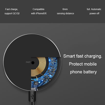GY-68 Ultra-Thin Aluminum Alloy Wireless Fast Charging Qi Charger Pad(Gold)-garmade.com