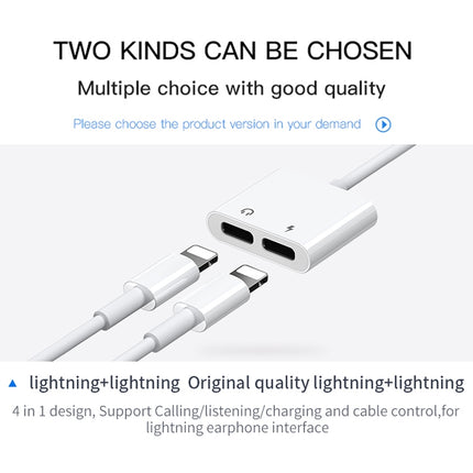 JOYROOM S-Y104 Ben Series Apple Dual Lightning Adapter, Length: 1.2m(White)-garmade.com
