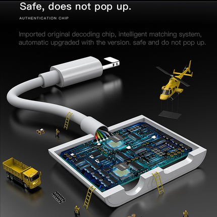 JOYROOM S-Y104 Ben Series Apple 3.5+Lightning Adapter, Length: 1.2m(White)-garmade.com
