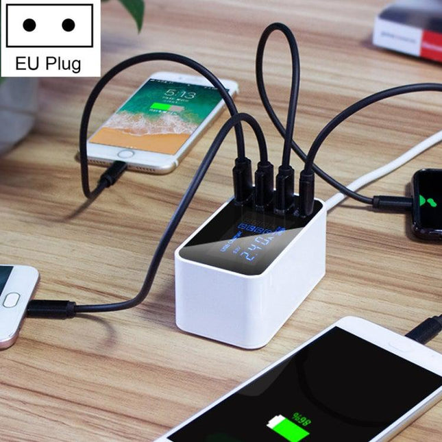 CDA30 20W 3 USB Ports + USB-C / Type-C Ports Multi-function Charger with LED Display, EU Plug-garmade.com