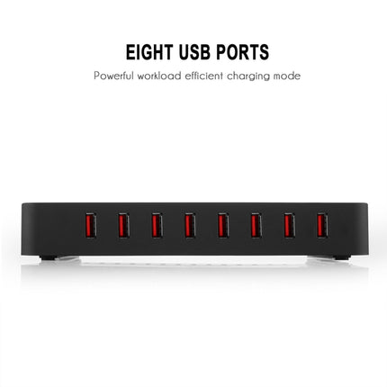 X6 96W 2.4A 8 USB Ports Smart Charger with Detachable Bezel, EU Plug(Black)-garmade.com