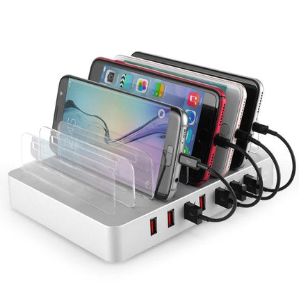 X6 96W 2.4A 8 USB Ports Smart Charger with Detachable Bezel, EU Plug(White)-garmade.com