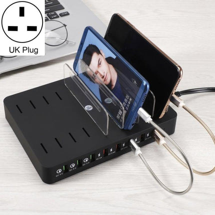 X6S 110W 3 QC 3.0 USB Ports + 5 USB Ports Smart Charger with Detachable Bezel, UK Plug-garmade.com
