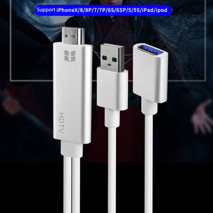 Onten 7562 USB Female to HDMI Phone to HDTV Adapter Cable for iPhone / Android-garmade.com