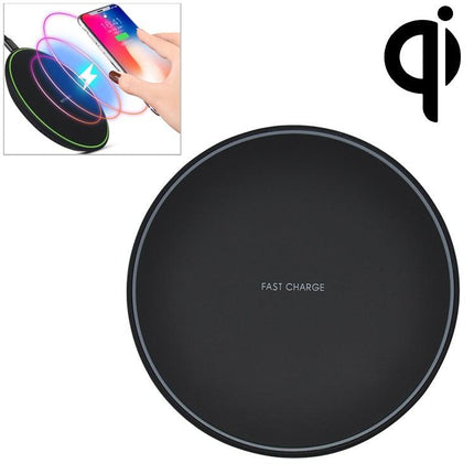 KD-1 Ultra-thin 10W Fast Charging Wireless Charger for Android Phones & iPhone(Black)-garmade.com