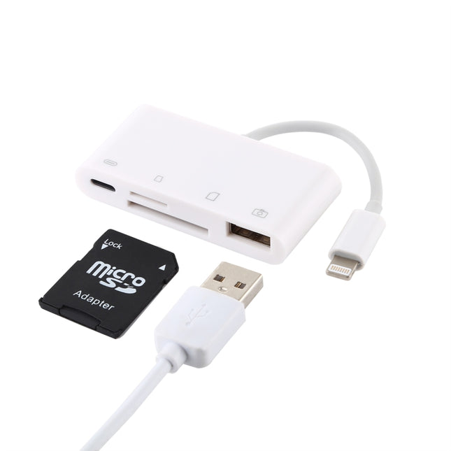 NK-108L 8 Pin to USB + TF Card + SD Card Camera Reader Adapter, Compatible with IOS 9.1 and Above Systems-garmade.com
