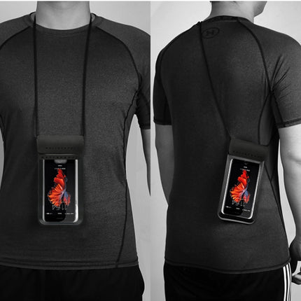 Outdoor Diving Swimming Mobile Phone Touch Screen Waterproof Bag for 5.1 to 6 Inch Mobile Phone(Black)-garmade.com