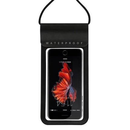 Outdoor Diving Swimming Mobile Phone Touch Screen Waterproof Bag for Below 5 Inch Mobile Phone (Black)-garmade.com