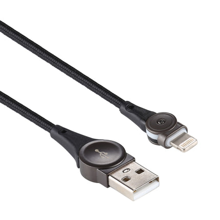 USB to 8 Pin Rotatable Connector Braided Data Cable, Cable Length: 1m-garmade.com