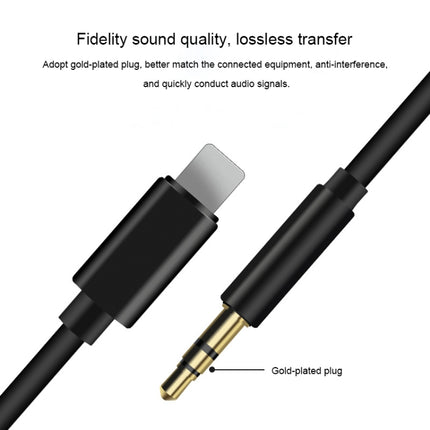 8 Pin to 3.5mm AUX Audio Adapter Cable, Length: 1m (Black)-garmade.com