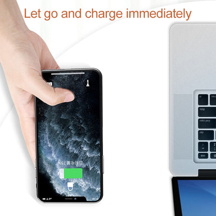 10W Portable Suction Cup Mobile Phone Fast Charging Wireless Charger, Length: 1.5m(Grey White)-garmade.com