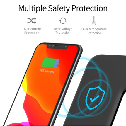 Z5A QI Vertical Magnetic Wireless Charger for Mobile Phones & Apple Watches & AirPods / Samsung Galaxy Buds / Huawei Free Buds, with Touch Ring Light (White)-garmade.com