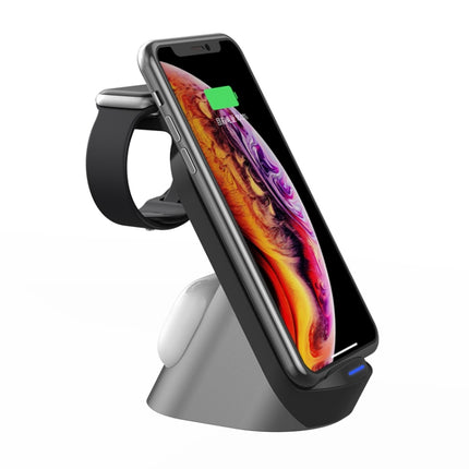 H18 3 in 1 Quick Wireless Charger for iPhone, Apple Watch, AirPods and other Android Smart Phones(Black)-garmade.com