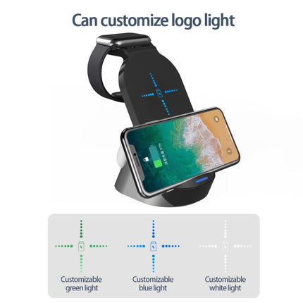 H18 3 in 1 Quick Wireless Charger for iPhone, Apple Watch, AirPods and other Android Smart Phones(Black)-garmade.com