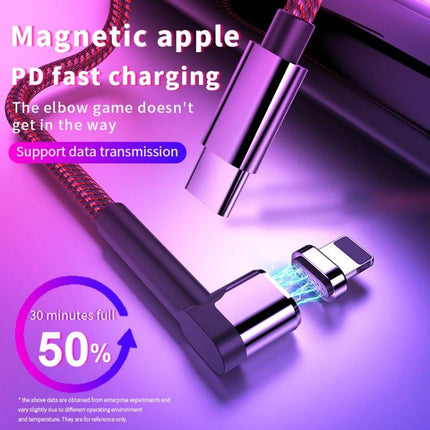 Type-C / USB-C to 8 Pin PD Angle Head Magnetic Charging Data Cable-garmade.com