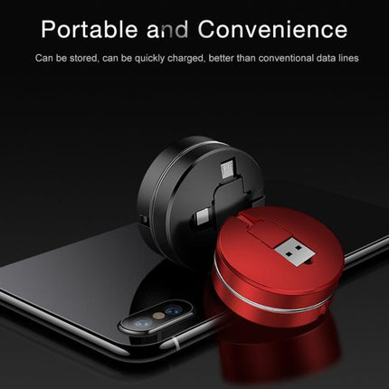 CAFELE 3 In 1 8 Pin + Type-C / USB-C + Micro USB Multi-function Scalable Charging Cable, Length: 1m (Black)-garmade.com