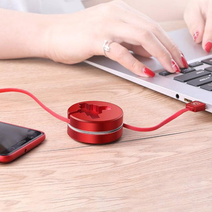 CAFELE 3 In 1 8 Pin + Type-C / USB-C + Micro USB Multi-function Scalable Charging Cable, Length: 1m (Red)-garmade.com