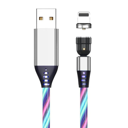 2.4A USB to 8 Pin 540 Degree Bendable Streamer Magnetic Data Cable, Cable Length: 1m(Colour)-garmade.com
