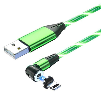 2.4A USB to 8 Pin 540 Degree Bendable Streamer Magnetic Data Cable, Cable Length: 1m(Green)-garmade.com
