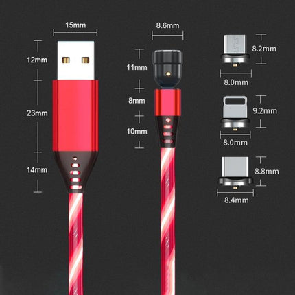2.4A USB to 8 Pin 540 Degree Bendable Streamer Magnetic Data Cable, Cable Length: 1m(Red)-garmade.com