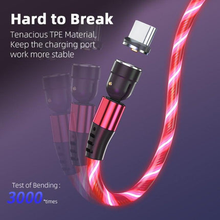 2.4A USB to 8 Pin 540 Degree Bendable Streamer Magnetic Data Cable, Cable Length: 1m(Green)-garmade.com